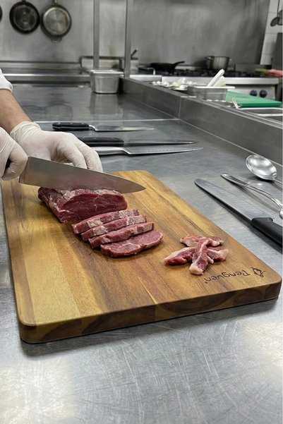 Penguen Acacia Wood Large Size 37X25X2 cm Rectangular Cutting Board Plank