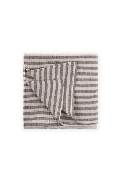 Cigit Natural Blanket 90X100Cm Anthracite Thick Striped