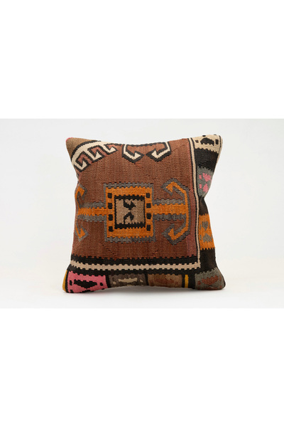 Kilim Whole Sale غطاء وسادة عتيق مصنوع يدويًا من الكليم والصوف مقاس 40x40 سم
