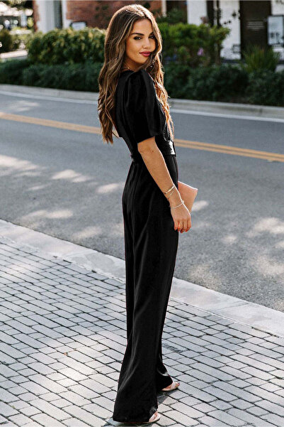 WildFashion Fashion jumpsuit made of elastic velvet material L895-1