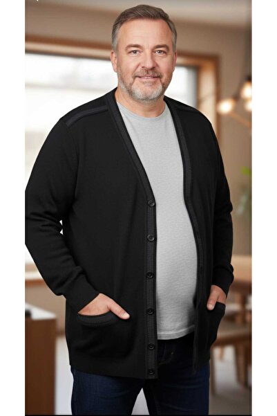 güncüoğlu Long Sleeve Pocketed Oversized Size End of the Line Men's Cardigan