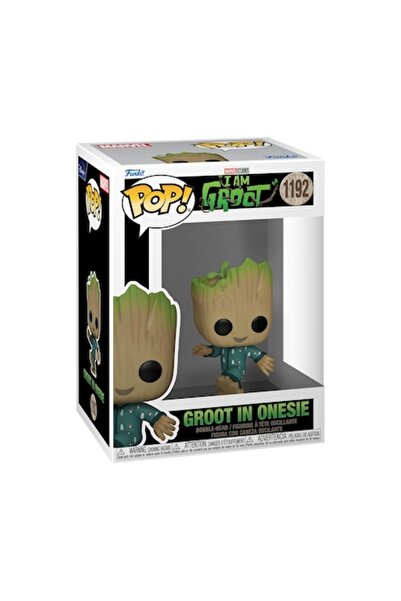Funko Figurină Pop Marvel Eu sunt Groot în salopetă cu cap mobil 9cm