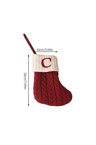 OEM 2 Cute Letter - Christmas Socks - Creative Christmas Tree Hangers - Christmas Tree Wire Knitted Sock