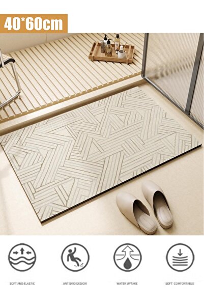 Generic Bathroom Mat 40*60cm Anti-Slip Floor Mat Absorbent Carpet Kitchen Sink Toilet Door Mat Washable