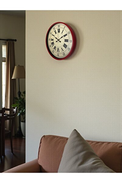 DENİSAM Zentime 36 cm Red Decorative Wall Clock
