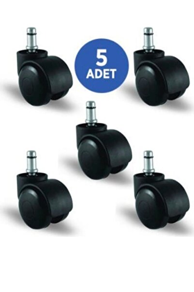 ÖZBEK Ofis Koltuk Sandalye Tekerleği 50 Mm Pimli 5 Adet Koltuk Sandalye Teker...