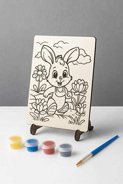 Bebek Özel Children's Wooden Paintable Desktop Model Board with Legs Model 044