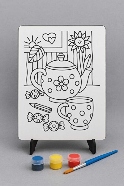 Bebek Özel لوحة نموذجية خشبية قابلة للطلاء للأطفال مع حامل موديل 027