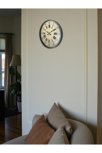 DENİSAM Zentime 36 cm Gray Decorative Wall Clock