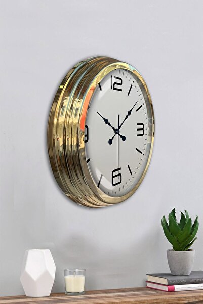 DENİSAM Zentime 40 cm Gold Luxury Wall Clock