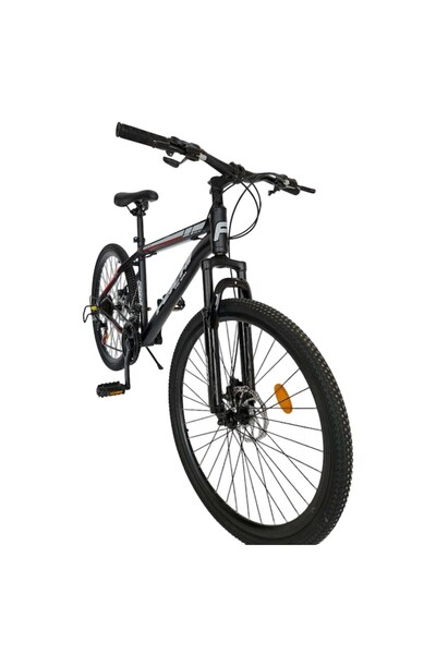VELORS RICH BIKE MTB Bicycle ERB224F2602B9, 26" Wheels, Front Suspension, 21-Speed, Disc Brakes, Black/Red