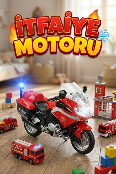 craftivio 1:20 Ölçekli Sesli ve Işıklı Oyuncak İtfaiye Motosikleti - Kırmızı ...