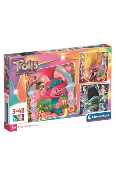 CLEMENTONI Puzzle 3x48 Super Color Trolls 3