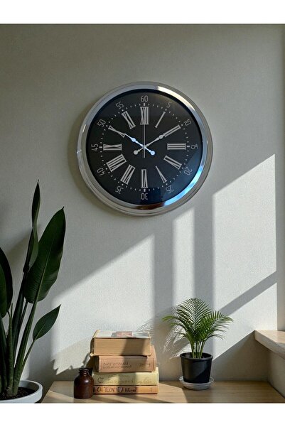 Marsilyan Zentime 40 cm Chrome Elegance Wall Clock
