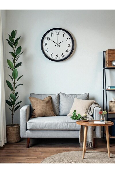 Marsilyan ساعة حائط زنتايم مزخرفة باللون الأسود مقاس 36 سم