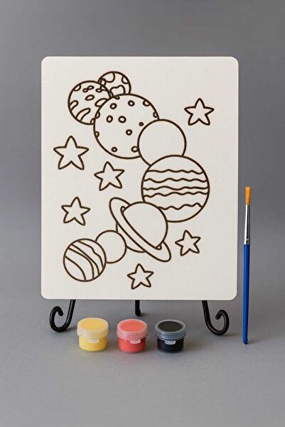 Bebek Özel Children's Wooden Paintable Desktop Model Board with Legs Model 031