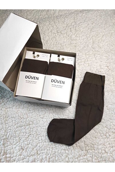 DÜVEN 12 Pieces Cotton Knee-Length Mat Extra Soft Cocoa Pants Socks