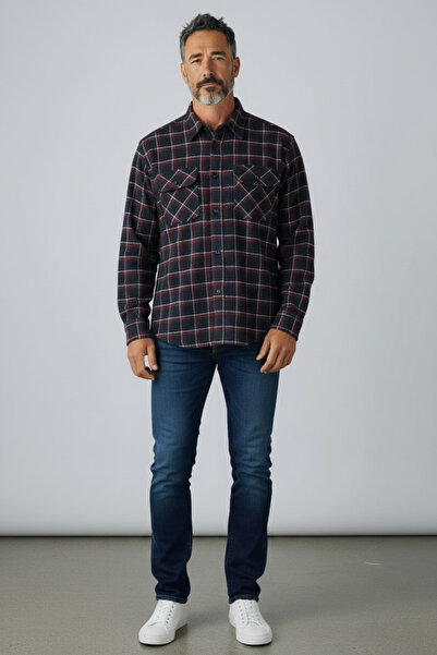 Butik Wide Fit Quality Winter Thick Double Pocket Dad Shirt