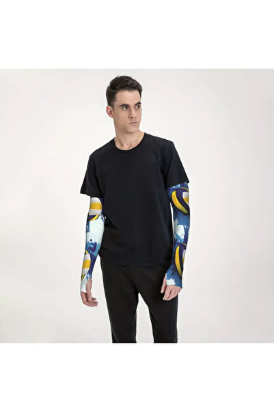 CN Unisex Biihudu Volleyball Printed Mesh Fabric Sleeves, Polyester Fiber, Pull-On Closure, Hand Washable