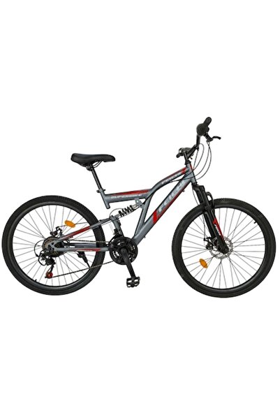 VELORS MTB Bicycle ERB224F2601AG 26" Double Suspension, 21-Speed, Disc Brakes, Grey