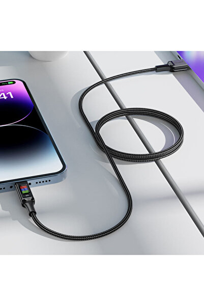 Acefast Charging Cable A to USB-C 60W , E-Marker Chip, 3-Color Voltage Indicator, 1.2m Nylon Braided