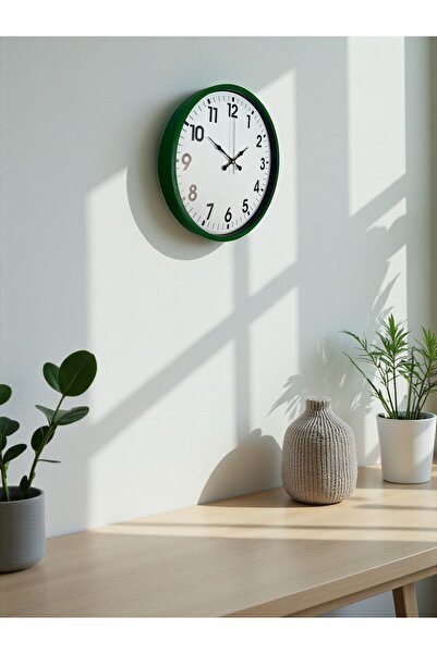 DENİSAM Zentime 36 cm Green Decorative Wall Clock