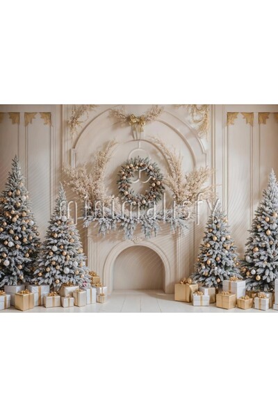 Minimalisfy خلفية استوديو بحجم 200×150 سم بتصميم قصص الشتاء الذهبية مع موقد م...