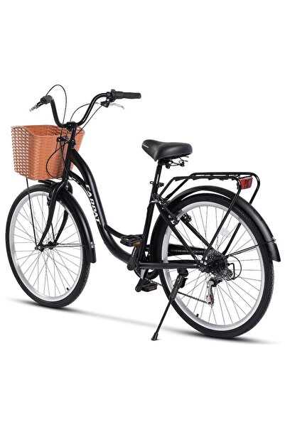 Rich Classic Genius City Bike 26" - Shimano, Twist Shifter, 7-Speed, V-Brake, Rack, Fenders, Basket
