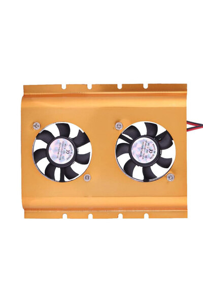 Leonpro 3.5-Inch Hdd Hard Drive Cooler with Dual Fans for Desktop Computers Gold