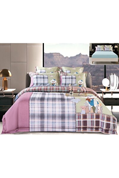 CHIRASO CHIRASO Lingerie Set, Thick Satin, 6 pieces, in box, with Fitted Sheet with ELASTIC 180x200+30cm