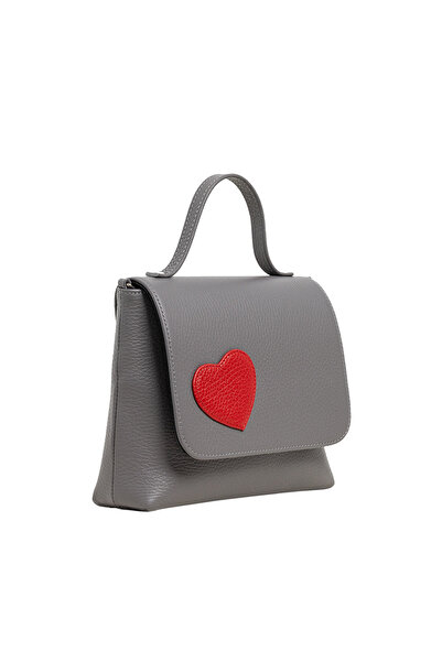 LAURA OLARU MINI LOVE Bag Grey With Heart