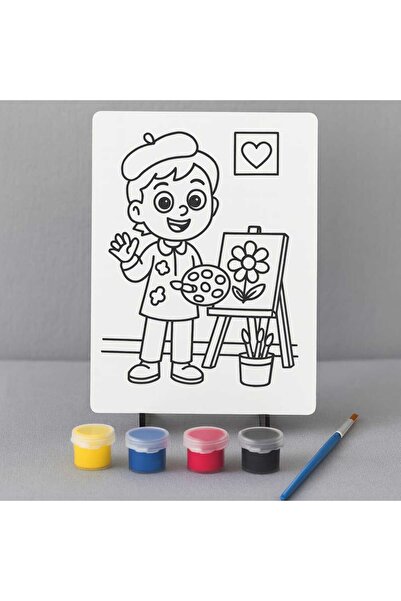 Bebek Özel لوحة خشبية قابلة للطلاء للأطفال مع حامل، موديل 020