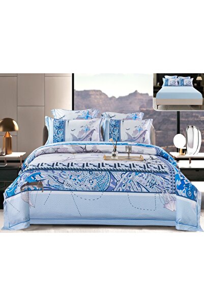 CHIRASO CHIRASO Lingerie Set, Thick Satin, 6 pieces, in box, with Fitted Sheet with ELASTIC 180x200+30cm