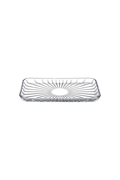 Paşabahçe Rectangular, Serving Plate, 16X28 Cm, Stylish Glass Presentation Si...
