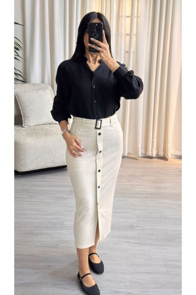 SELSAL striped cotton skirt