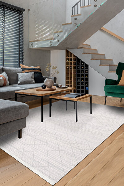 Halispecial Elura Gri Salon ve Oturma Odası Halısı – Robot Süpürge Uyumlu Kol...