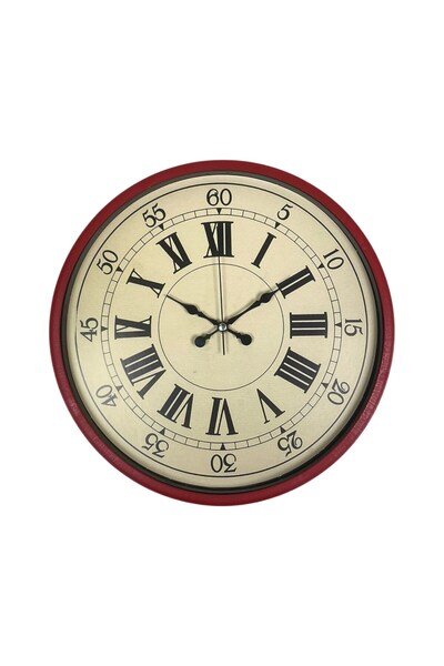 DENİSAM Zentime 36 cm Red Decorative Wall Clock