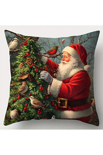 CN 4-Piece Set, Christmas Pillowcase, 44.96Cm*44.96Cm, Single-Sided Printed , Christmas Decorated Pillowcase