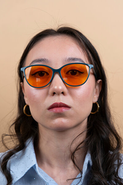 TARSS Elina Green Cat Eye Women's Sunglasses |   Orange Glass Uv400 |   Flexible Lightweight