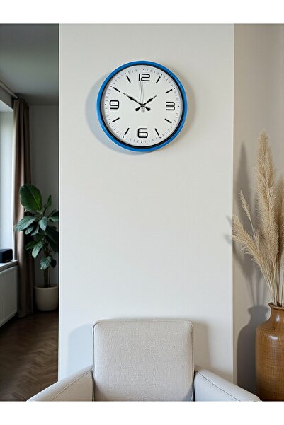 Marsilyan ساعة حائط زنتايم زرقاء مزخرفة مقاس 36 سم