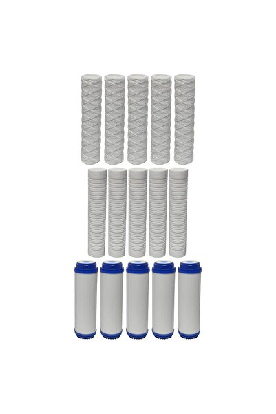 Raco عبوة من 5 خراطيش بديلة لفلتر المياه مقاس 10 بوصات (PP+GAC+UDF)