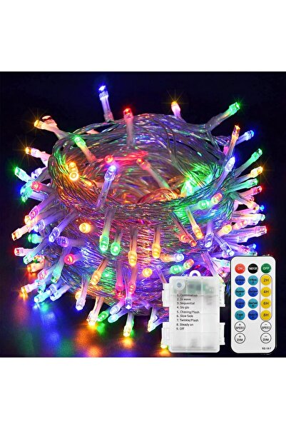 echosari سلسلة أضواء LED خارجية خرافية مكونة من 100 مصباح LED تعمل بالبطارية ...