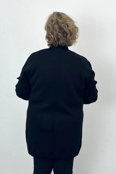 Mia Butik Women's Black Small Pearl Detailed Cardigan