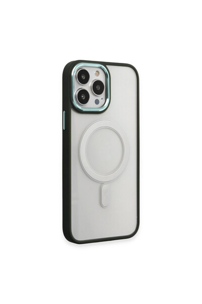 NewFace حافظة هاتف آيفون 15 برو مصنوعة من السيليكون المغناطيسي - أخضر شجرة ال...