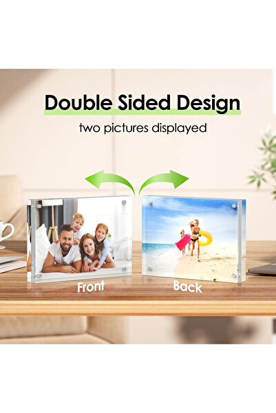 LBOYLOVE 3-Piece 4x6 Double-Sided Clear Acrylic Picture Frames (Magnetic, Frameless)