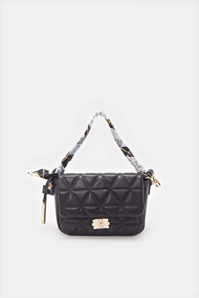 REDTAG حقيبة رسول نسائية سوداء ذات غطاء منسوج