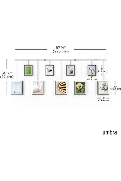 umbra Exhibit Gallery Frames, Set of 9, 5x7 and 8x10, Black