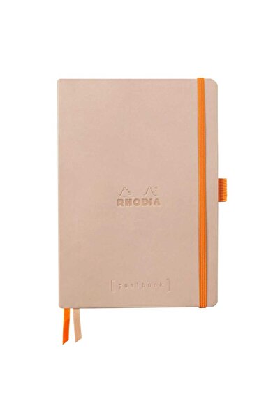 Rhodia Caiet A5, 120 de coli, punctat, copertă moale, ivory 90 g/m², Rhodiorama, roz fumuriu