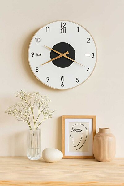 mrchediyesepeti 40 cm Mdf Wall Clock, Decorative Design, Silent Mechanism, St...