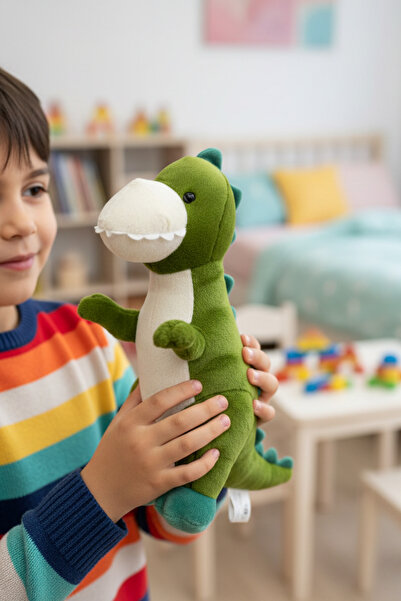 craftivio Yeşil Sevimli Dinozor Peluş Oyuncak 40 cm Uyku Arkadaşı Hediyelik